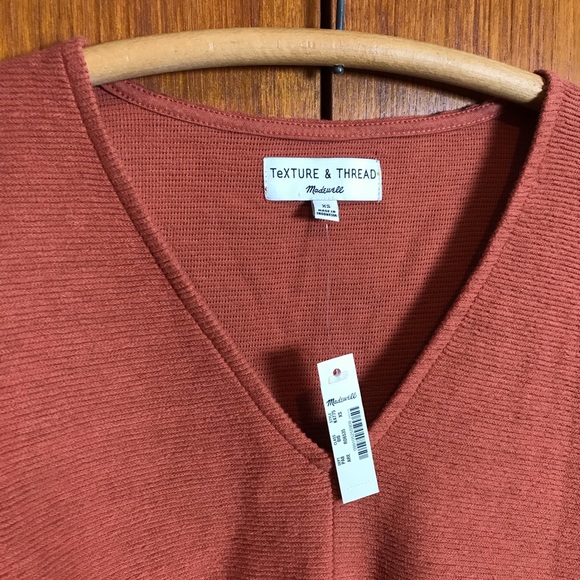 MADEWELL Texture & Thread Long Sleeve Tie-Front - Picture 3 of 8